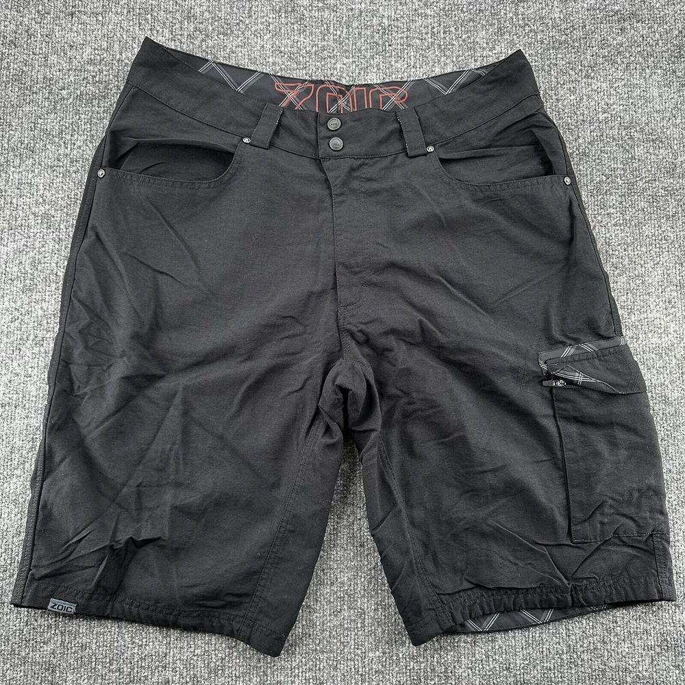 Stoic Shorts Mens XL Cargo Black Nylon Unlined Drawstring Hiking Outdoor‎